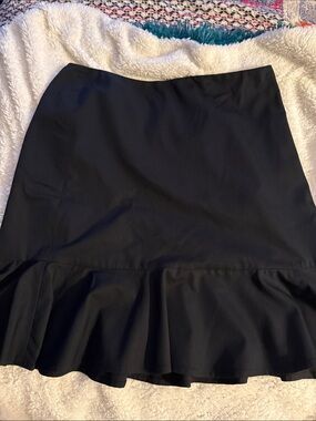 Black Ruffle Hem Women's Skirt